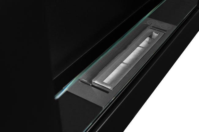 Biokominek wiszący Box 650x400 czarny z szybą