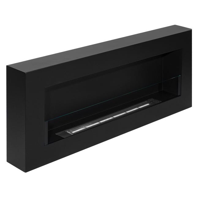 Biokominek wiszący Box 900x400 czarny z szybą