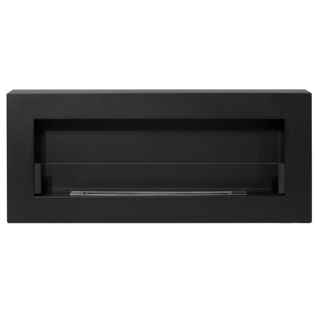 Biokominek wiszący Box 900x400 czarny z szybą