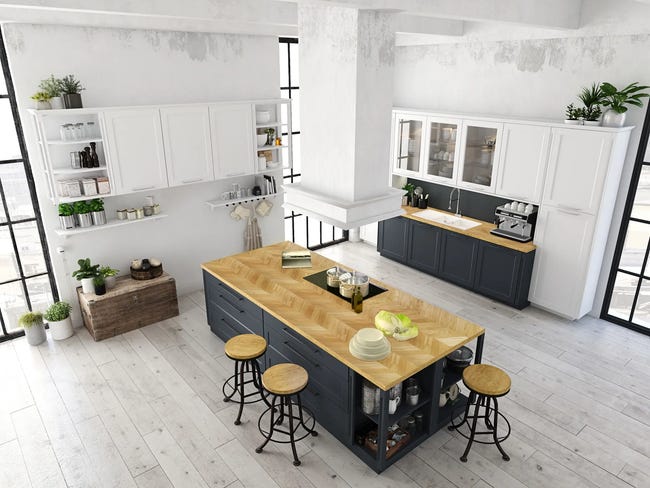 Blat kuchenny fronirowany jodełka premium olejowany 305 cm Biuro Styl