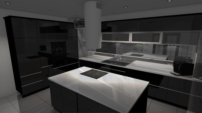 Blat kuchenny laminowany biały połysk 074W Biuro Styl
