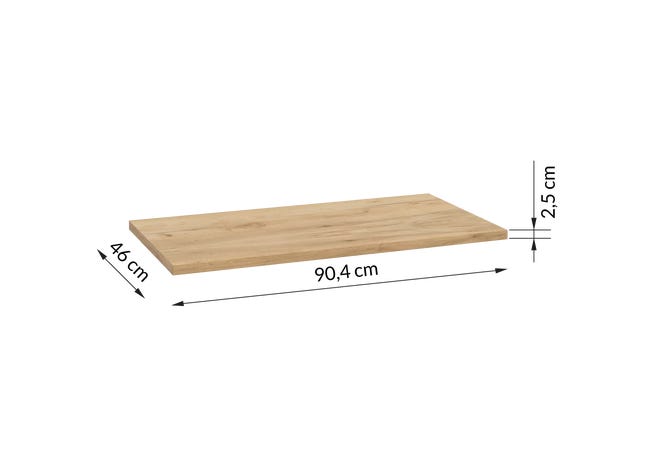 Blat łazienkowy Nero 90 X 46 X 2.5 Nas