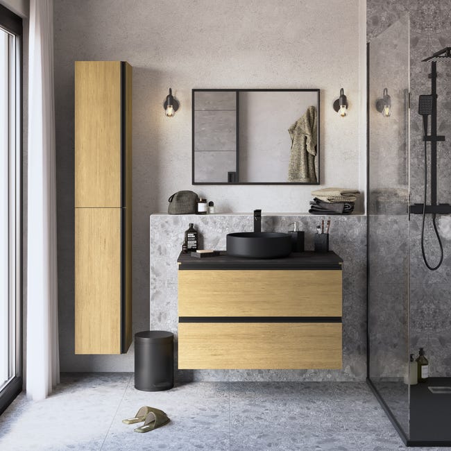Blat łazienkowy Studio antracyt 91 X 49 X 1,2 Sensea