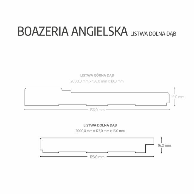 Boazeria angielska MDF dąb listwa dolna Fllow