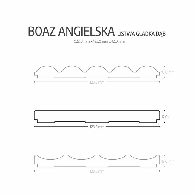 Boazeria angielska MDF dąb listwa gładka Fllow