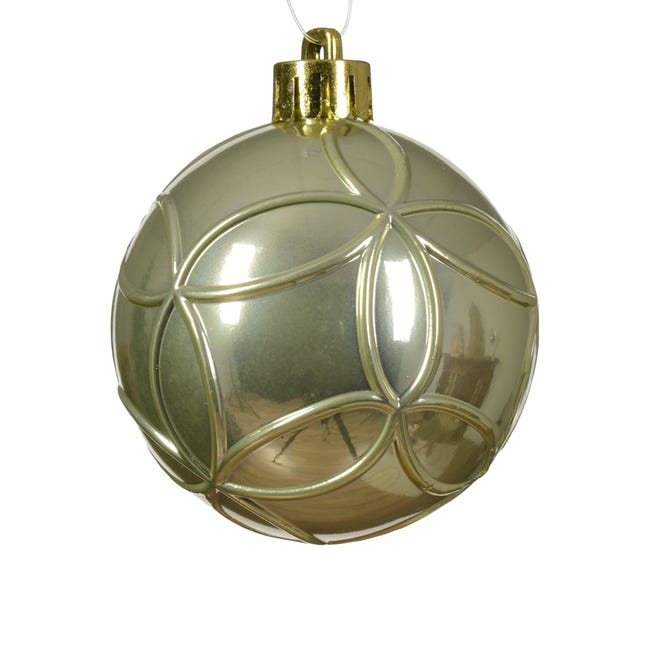 Bombki plastikowe 6cm pistacjowe różne wzory