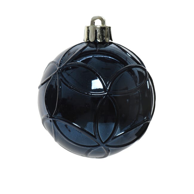 Bombki plastikowe tuba 6cm 37 szt. granatowe różne wzory KAE