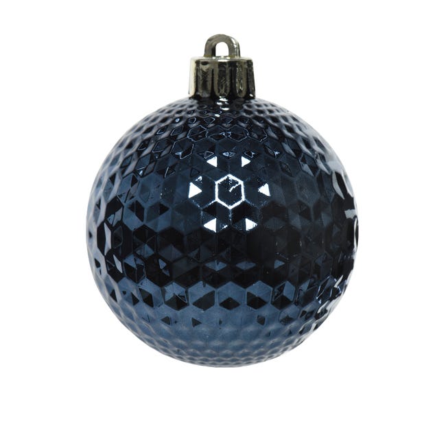 Bombki plastikowe tuba 6cm 37 szt. granatowe różne wzory KAE