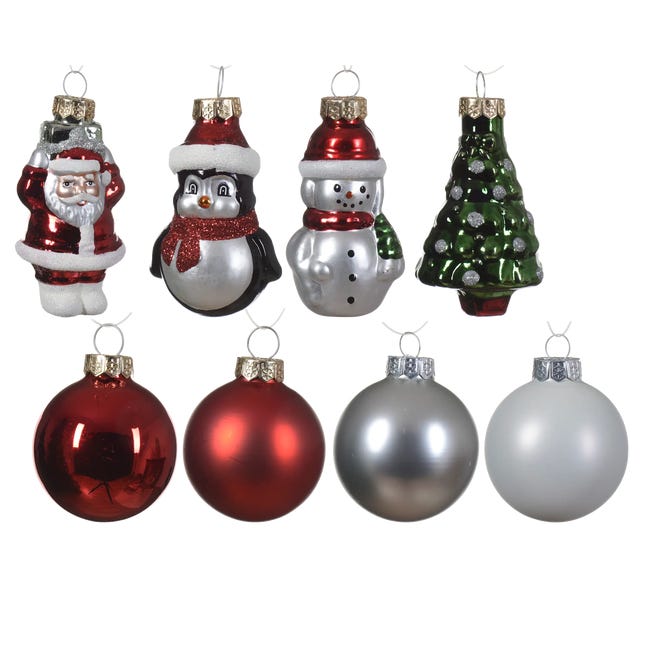 Bombki szklane 28cm różne wzory mix