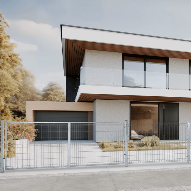 Brama dwuskrzydłowa Modus 4x1.5 m srebrna Naterial