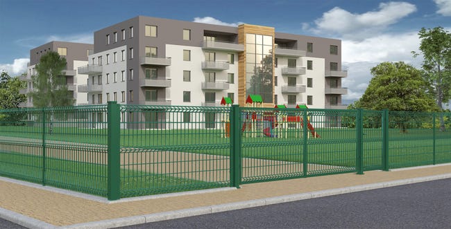 Brama dwuskrzydłowa Stark 3D 4x1,2 m zielona Polbram