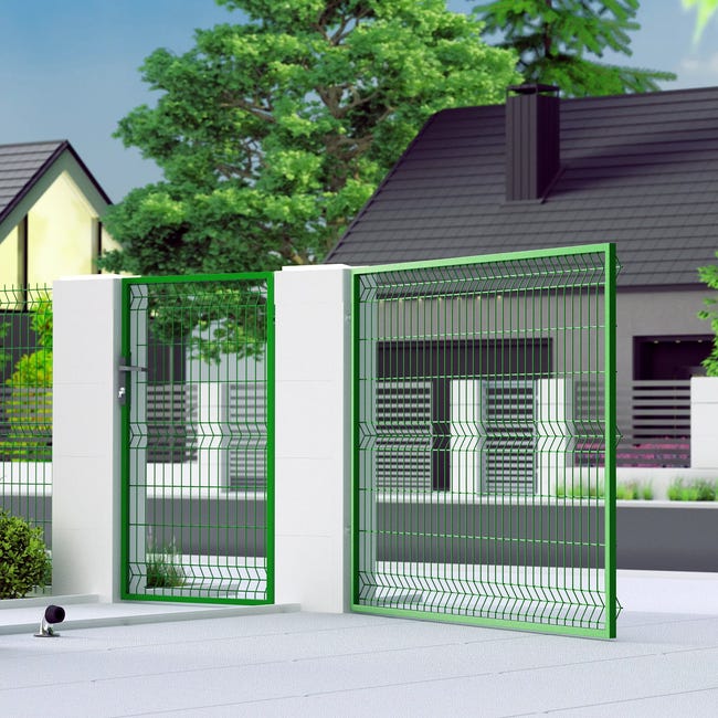 Brama dwuskrzydłowa Stark 3D 4x1,5 m automat zielona Polbram
