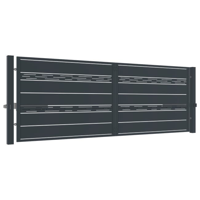 Brama dwuskrzydłowa Udine + słupki 4x1.5 m automat Jarmex