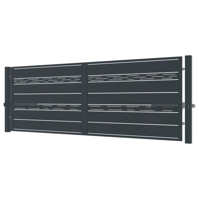 Brama dwuskrzydłowa Udine + słupki 4x1.5 m automat Jarmex