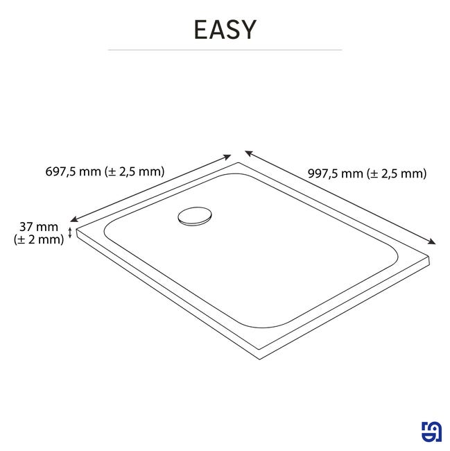 Brodzik do kabiny prysznicowej Easy 70 x 100 Sensea