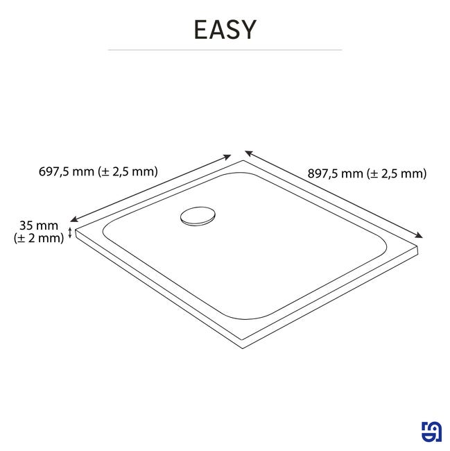 Brodzik do kabiny prysznicowej Easy 70 x 90 Sensea