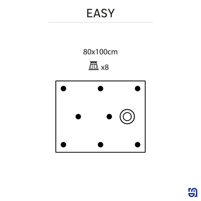 Brodzik do kabiny prysznicowej Easy 80 x 100 Sensea