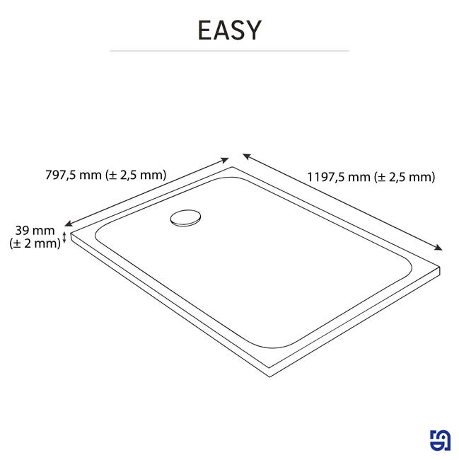 Brodzik do kabiny prysznicowej Easy 80 x 120 Sensea