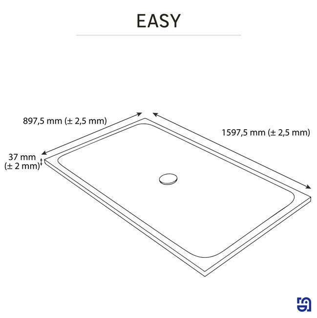 Brodzik do kabiny prysznicowej Easy 90 x 160 Sensea