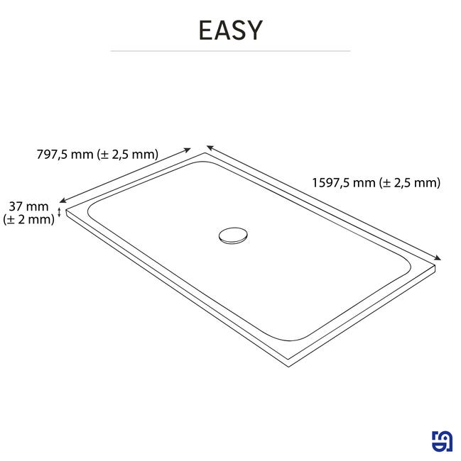 Brodzik do kabiny prysznicowej płaski Easy 80 x 160 Sensea