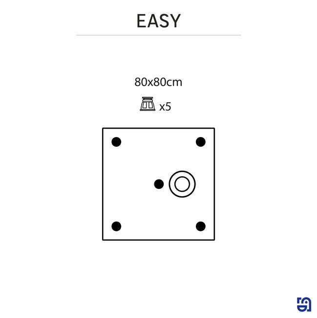 Brodzik do kabiny prysznicowej płaski Easy 80 x 80 Sensea