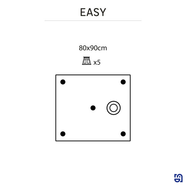 Brodzik do kabiny prysznicowej płaski Easy 80 x 90 Sensea