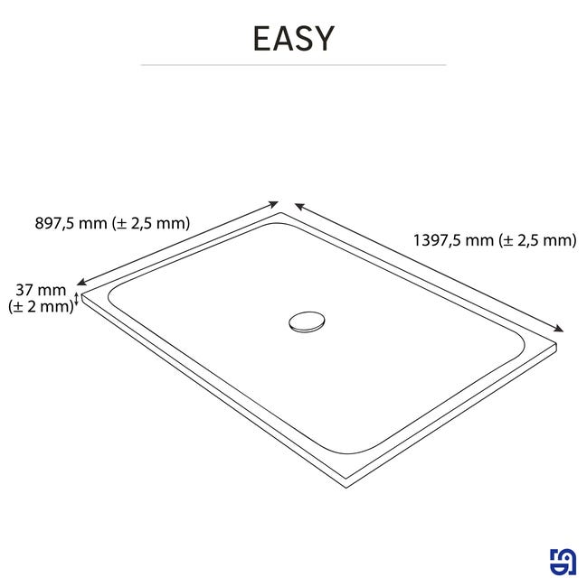 Brodzik do kabiny prysznicowej płaski Easy 90 x 140 Sensea