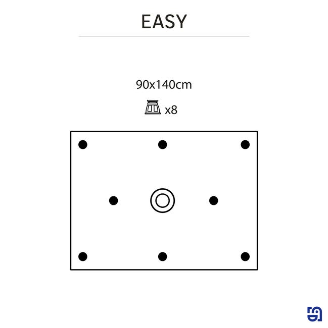 Brodzik do kabiny prysznicowej płaski Easy 90 x 140 Sensea