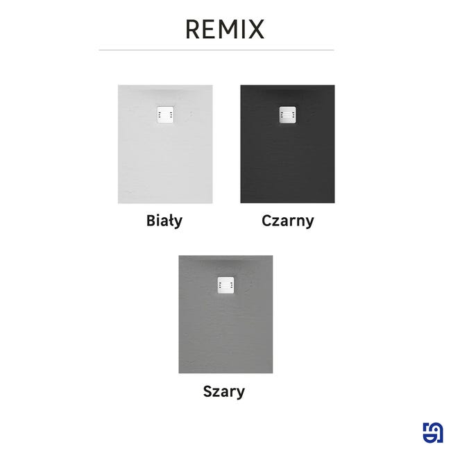 Brodzik do kabiny prysznicowej płaski Remix 80 x 100 Sensea