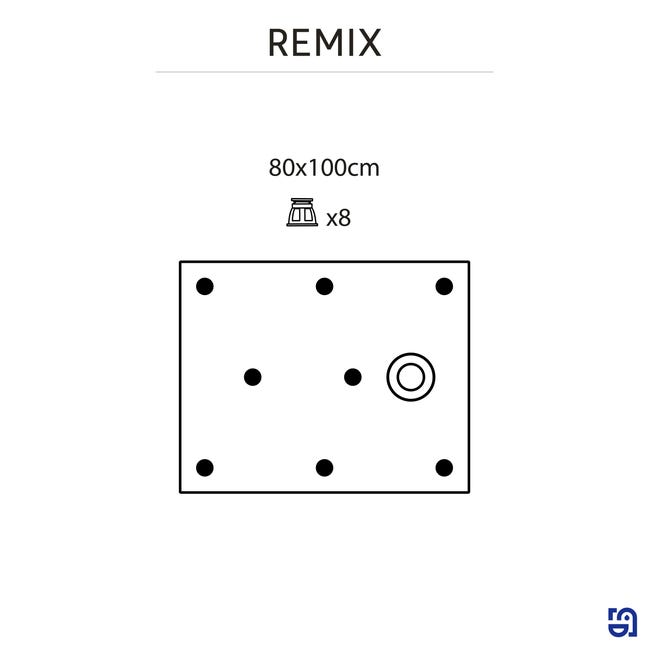 Brodzik do kabiny prysznicowej płaski Remix 80 x 100 Sensea