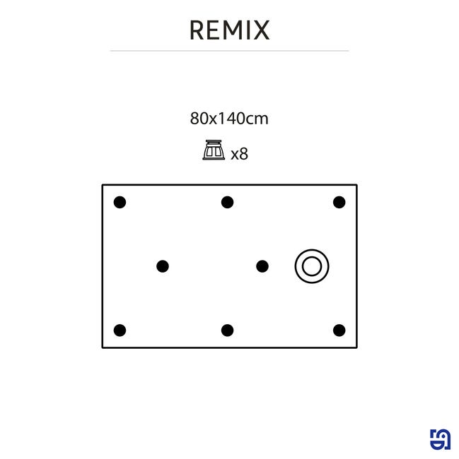 Brodzik do kabiny prysznicowej płaski Remix 80 x 140 Sensea