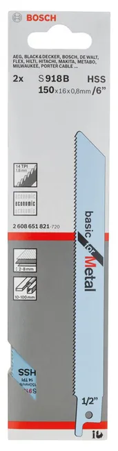 Brzeszczot do piły szablastej 150 mm METAL 2 szt. BOSCH