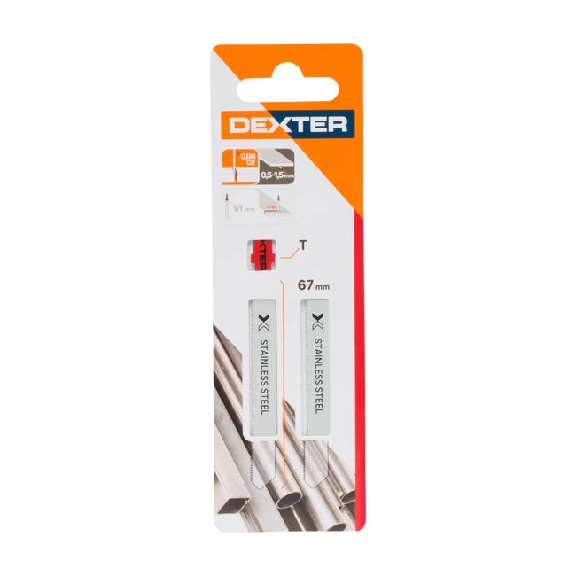 Brzeszczot do wyrzynarki T do metalu i aluminium 0.5-1.5 mm CL/ST 2 szt. DEXTER