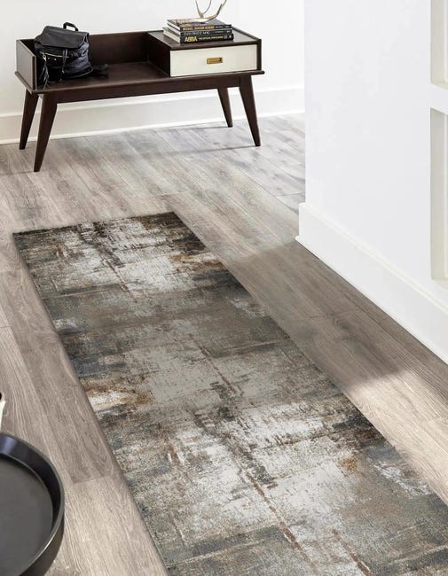Chodnik dywanowy California Loft przecierany szaro-beżowy 60 x 200 cm