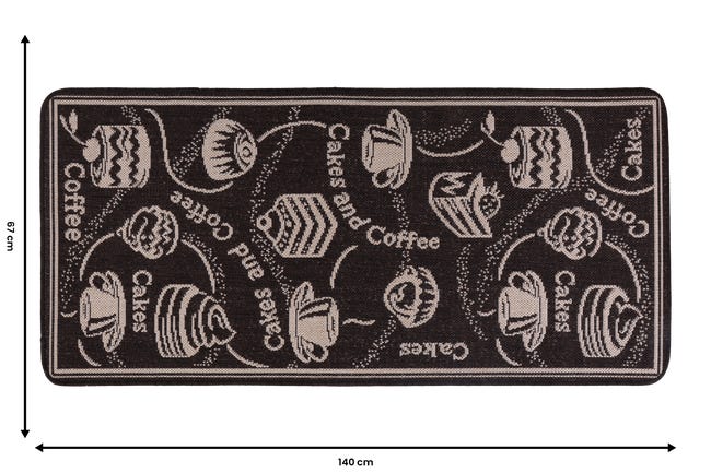 Chodnik dywanowy Rasta ciemnobrązowy 67 x 140 cm