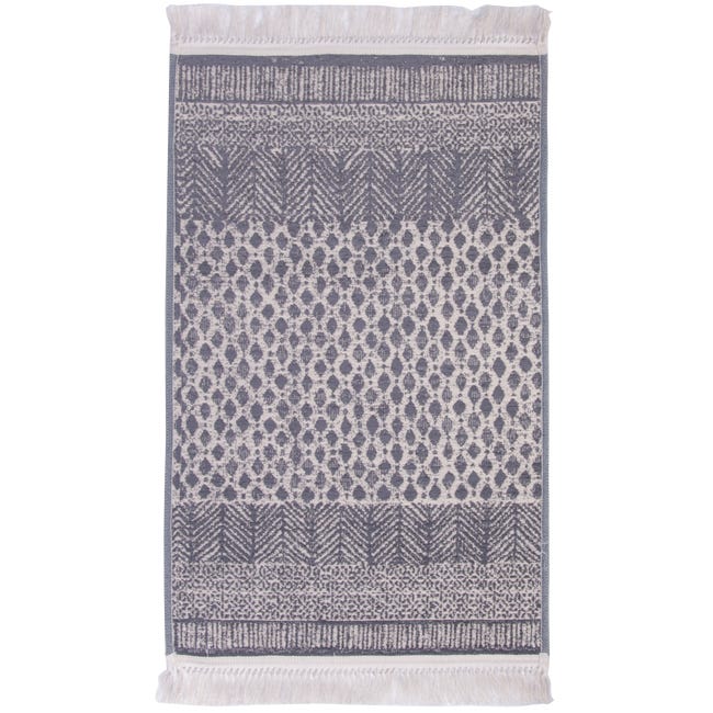 Chodnik dywanowy dwustronny Salsa czarno-szary 80 x 150 cm