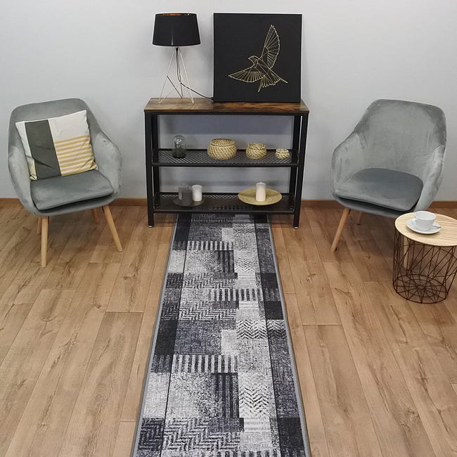 Chodnik dywanowy na mb Essenza szary szer. 100 cm