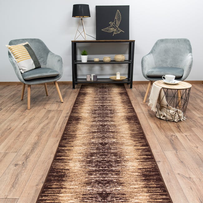 Chodnik dywanowy na mb Toltec brązowy szer. 80 cm