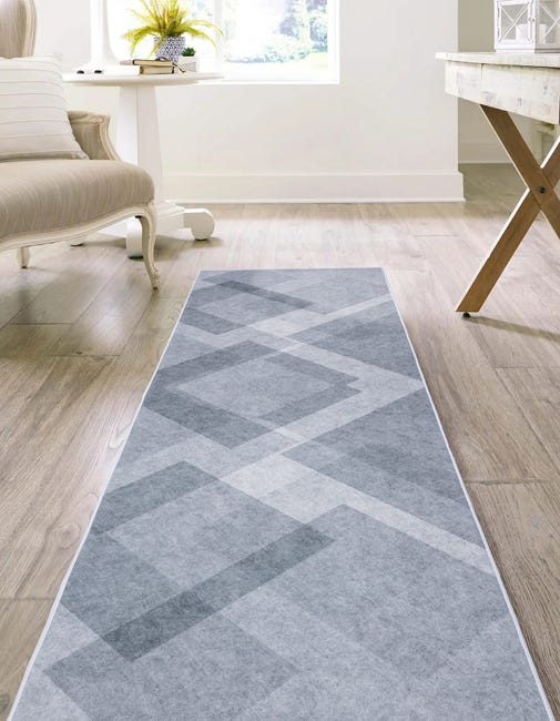 Chodnik dywanowy printowany Crystal Velvet szary 80 x 200 cm