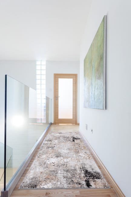 Chodnik dywanowy przecierany Vision szaro-beżowy 80 x 300 cm