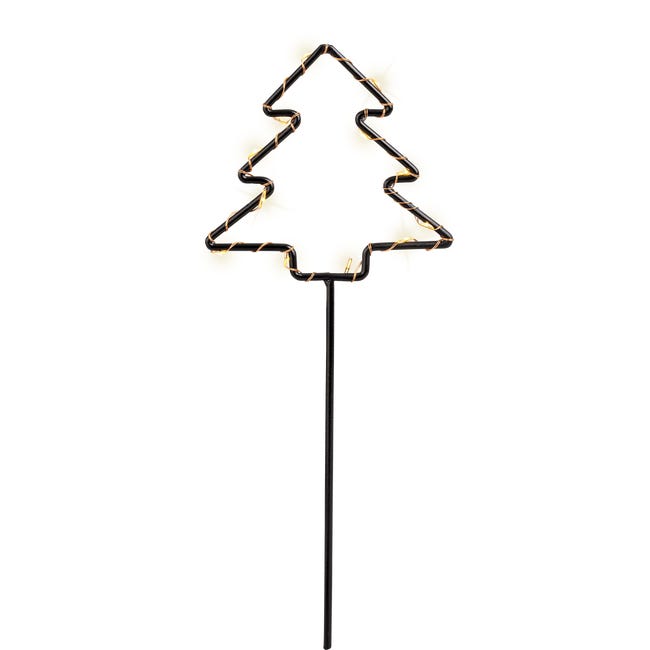 Choinka metalowa 25cm LED czarna