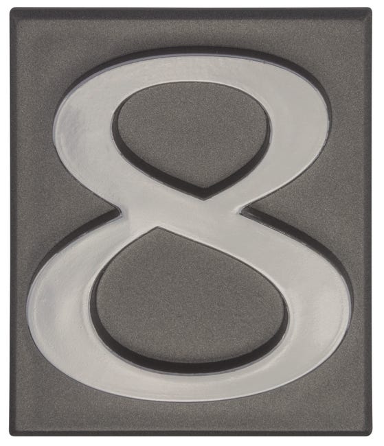 Cyfra 8 wys.5 cm plastikowa grafitowa