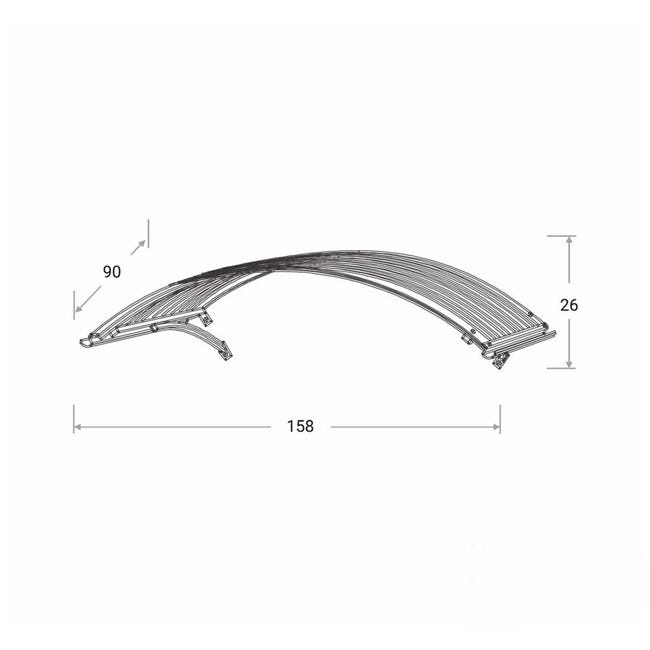 Daszek nad drzwiowy Eko antracyt 158x90x26 cm Robelit