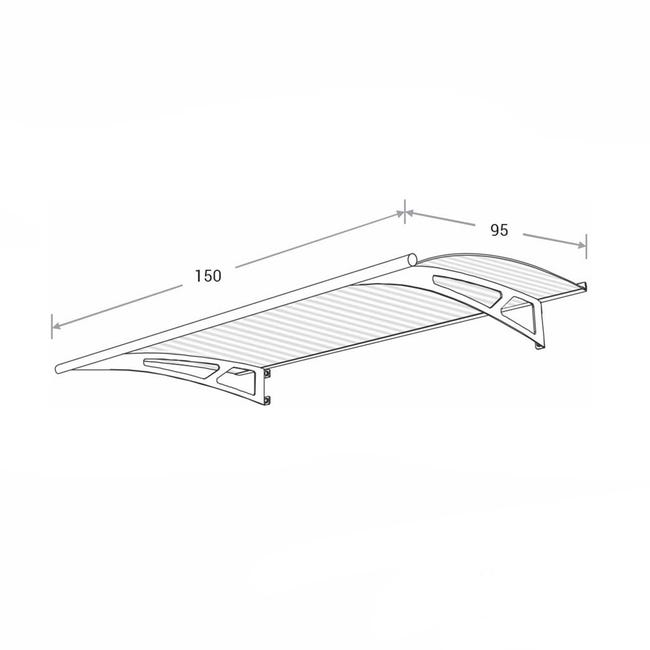 Daszek nad drzwiowy Lightline Pro antracyt 150x95 cm Robelit
