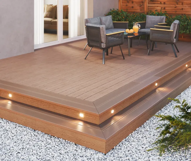 Deska tarasowa kompozytowa Modern 14.6x240x2.3 cm szara DLH