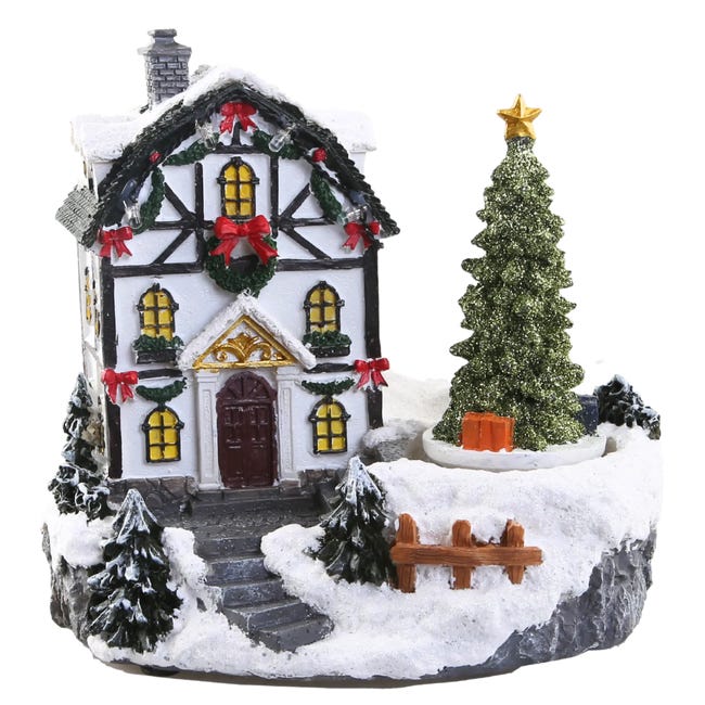 Domek ośnieżony 14,6cm LED biały