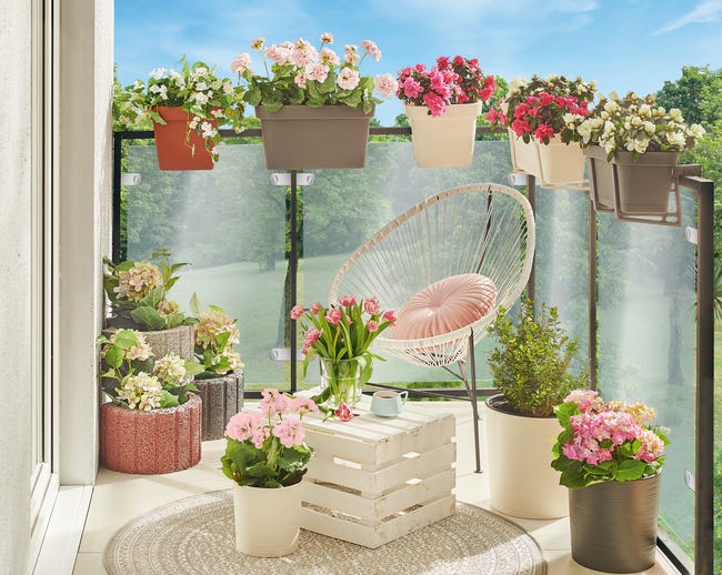 Donica balkonowa na balustradę Lobelia 60x17 cm antracyt Lamela