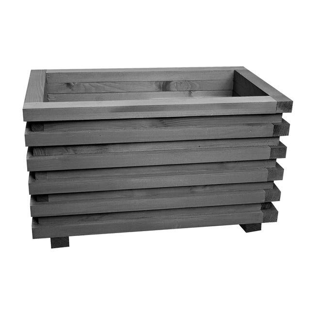Donica drewniana Parma 59x34x33 cm szara Werth-Holz