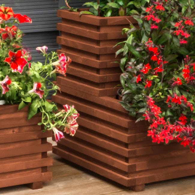 Donica drewniana Wien teak 34x34x33 cm Werth-Holz