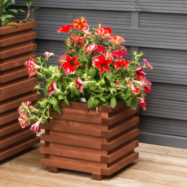 Donica drewniana Wien teak 34x34x33 cm Werth-Holz